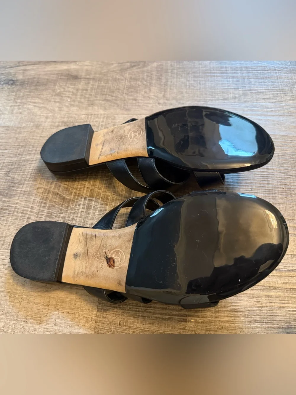 Authentic CHANEL Strappy Turnlock Flat Sandals 37